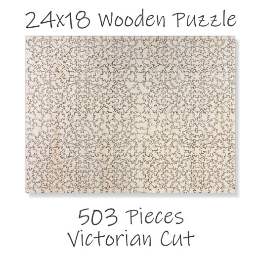Unique Victorian Cut 503-Piece 24" x 18" Wooden Pu (Puzzle Size)