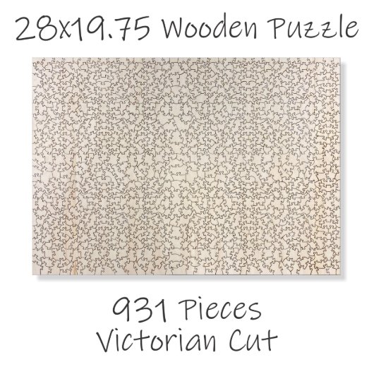 Unique Victorian Cut 931-Piece 28" x 19.5" Puzzle (Puzzle Size)