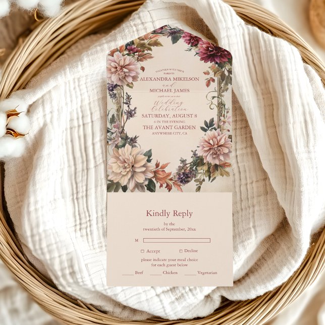 Unique Victorian Royal Floral Wedding  All In One Invitation (Creator Uploaded)