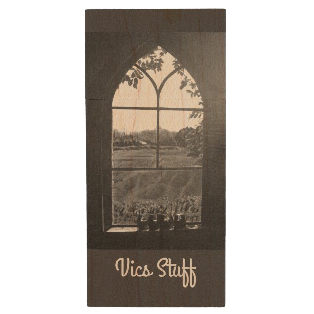 unique view from church window  wood flash drive (Front Vertical)