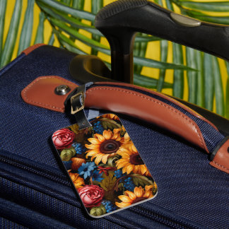 Unique Vintage Baroque Style Floral Luggage Tag