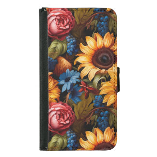 Unique Vintage Baroque Style Floral Samsung Galaxy S5 Wallet Case