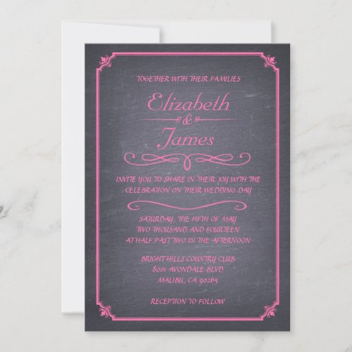 Unique Vintage Chalkboard Wedding Invitations