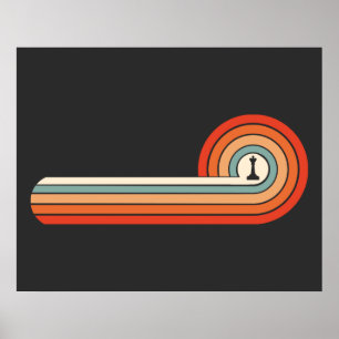 Unique Vintage Chess Piece King Sunset Poster