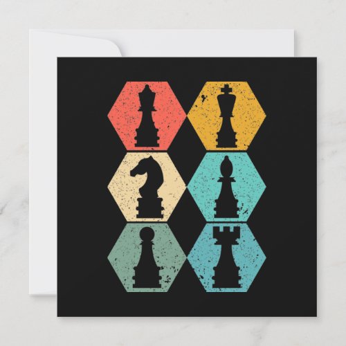 Unique Vintage Chess Pieces Sunset Greeting Card