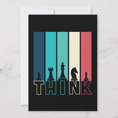 Unique Vintage Chess Pieces Think Colorful  Thank You Card