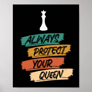 Unique Vintage Chess Queen Quote Sunset Poster