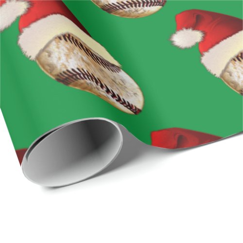 Unique Vintage Christmas Baseball Wrapping Paper