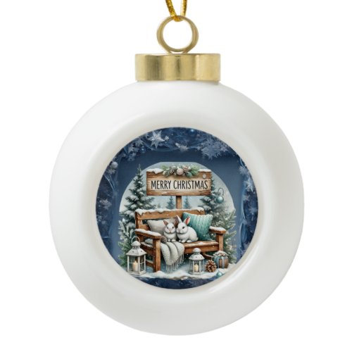 Unique vintage Christmas Scenery Paper Plates Ceramic Ball Christmas Ornament