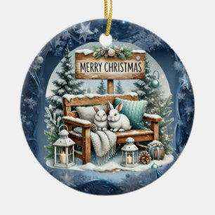 Unique vintage Christmas Scenery Paper Plates Ceramic Ornament