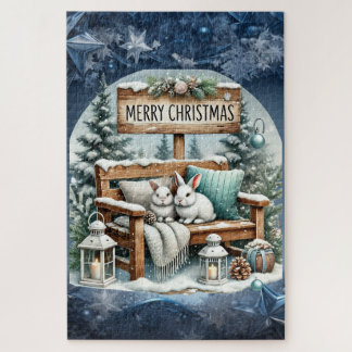 Unique vintage Christmas Scenery Paper Plates Jigsaw Puzzle