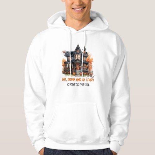 Unique vintage classic Halloween haunted house Hoodie