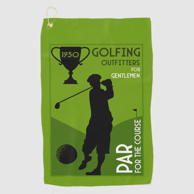 Unique Vintage Golf Gift Golf Towel (Front)