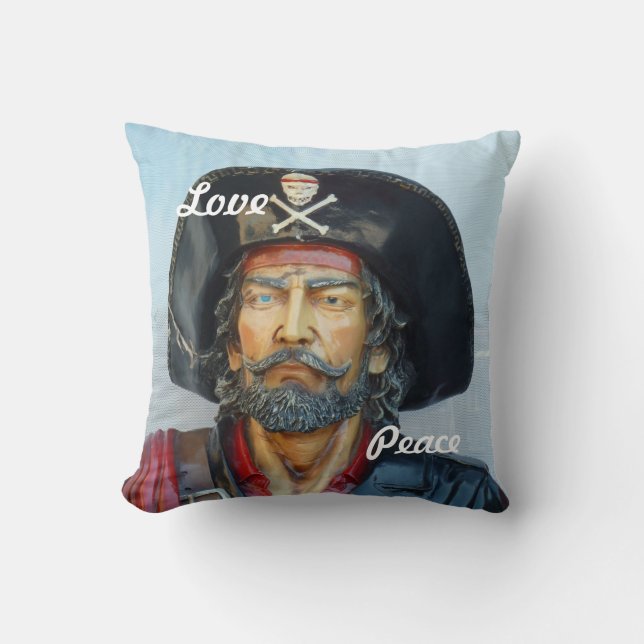 Unique vintage Pirate Throw Pillow (Front)