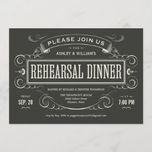 Unique Vintage Rehearsal Dinner Invitations