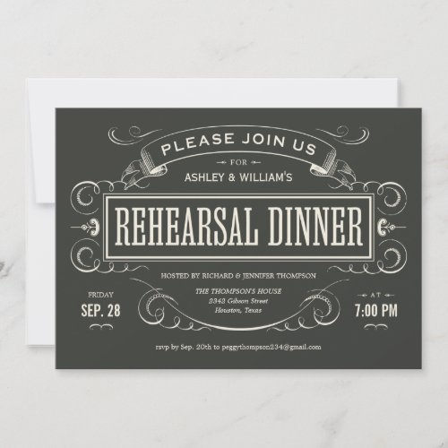 Unique Vintage Rehearsal Dinner Invitations