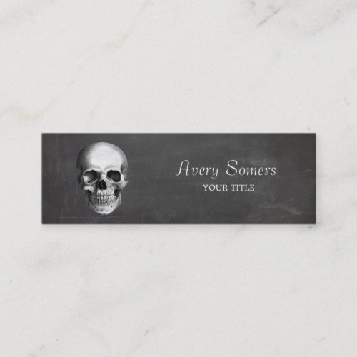 Unique Vintage Skull Etching Grungy Mini Business Card