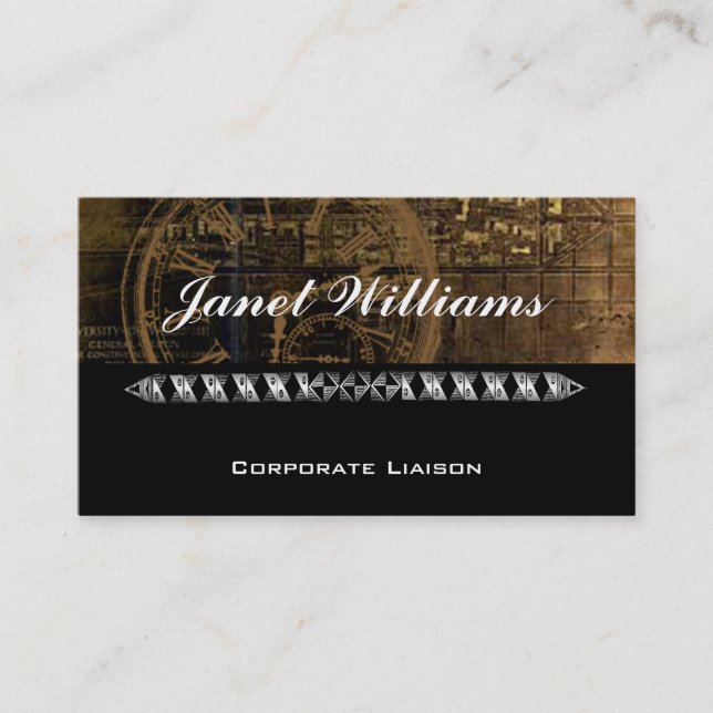 Unique Vintage Steampunk Business Cards (Front)