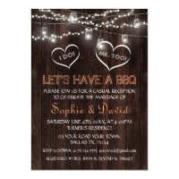 Unique Vintage String Lights Old Barn I DO BBQ Card