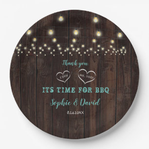 Unique Vintage String Lights Old Barn I DO BBQ Paper Plates
