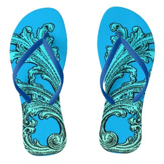 Unique Vintage Swirl Ombre Blue Design