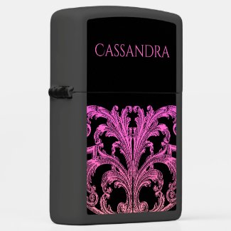 Unique Vintage Swirl Ombre Pink Personalized Zippo Lighter