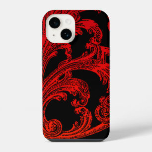 Unique Vintage Swirl Ombre Red Design iPhone Case