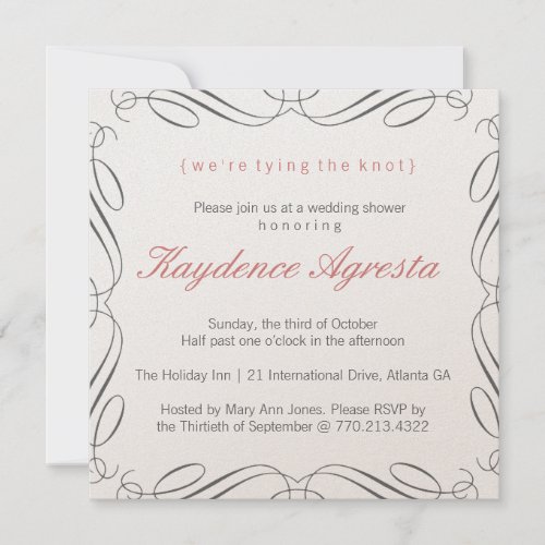 Unique Vintage Wedding Shower Invitation