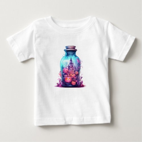 Unique Vivid pastel blue and pastel pink Halloween Baby T_Shirt