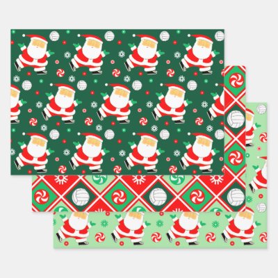 Unique Volleyball Holiday Gift Wrapping Paper Sheets