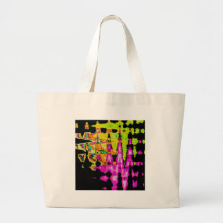 Unique Watercolor Artwork: Purple, Black, and Lime Large Tote Bag