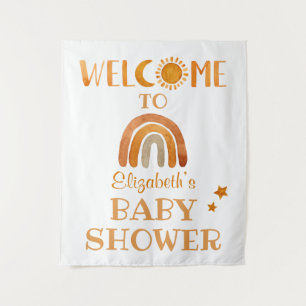 Unique Watercolor Boho Welcome sign Tapestry