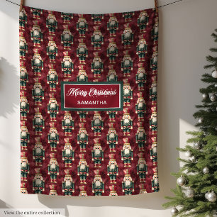 Unique watercolor festive deep tones holiday throw fleece blanket
