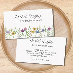 Unique Watercolor Floral Business Card