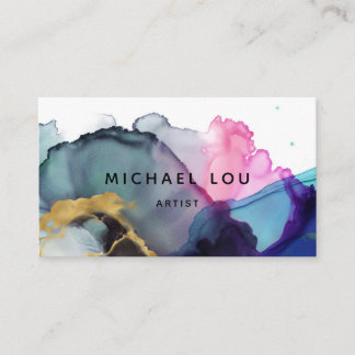 Unique Watercolor Gold Modern Business Card