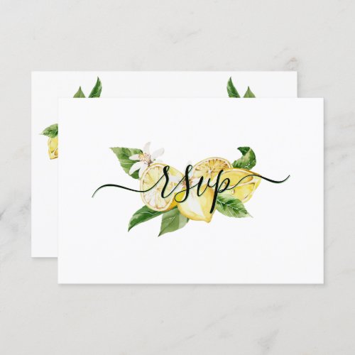 Unique Watercolor Lemon Tropical Wedding RSVP