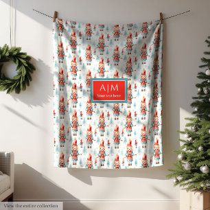 Unique watercolor nutcracker festive gift for girl fleece blanket
