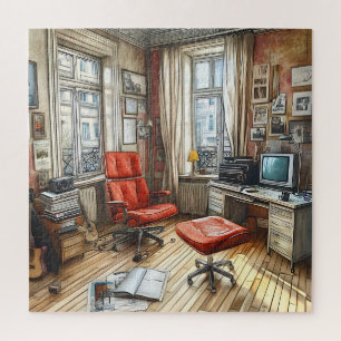 Unique Watercolor Retro Vintage Colorful Jigsaw Puzzle