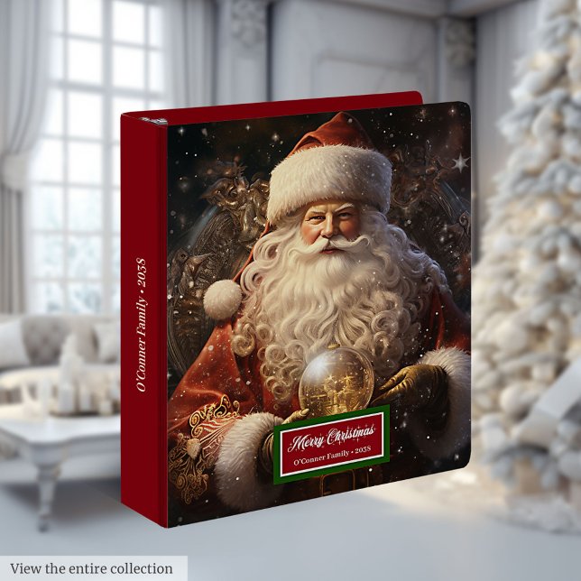 Unique Watercolor Santa Claus Christmas Binder  (Unique Watercolor Santa Claus Christmas Binder )