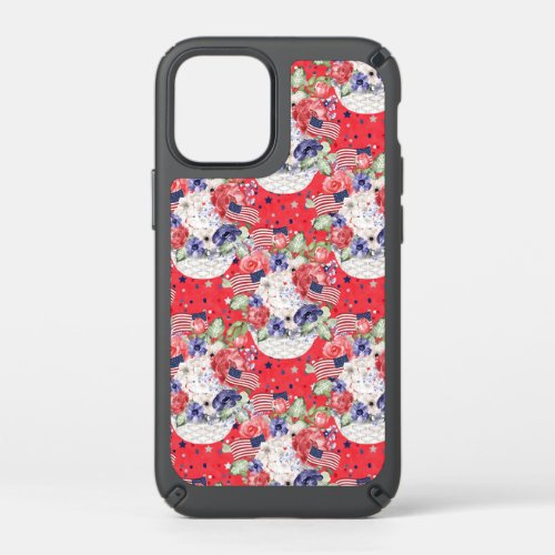 Unique watercolour floral pattern  the USA flag  Speck iPhone 12 Mini Case