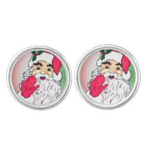Unique waving santa claus cufflinks