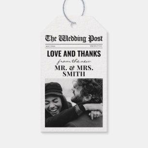 Unique Wedding Favor Tags Wedding Newspaper