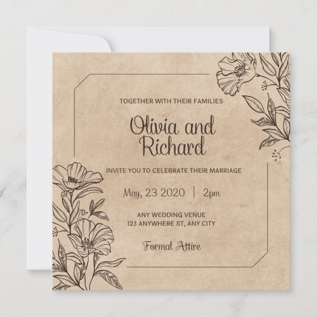 Unique Wedding Invitation  (Front)