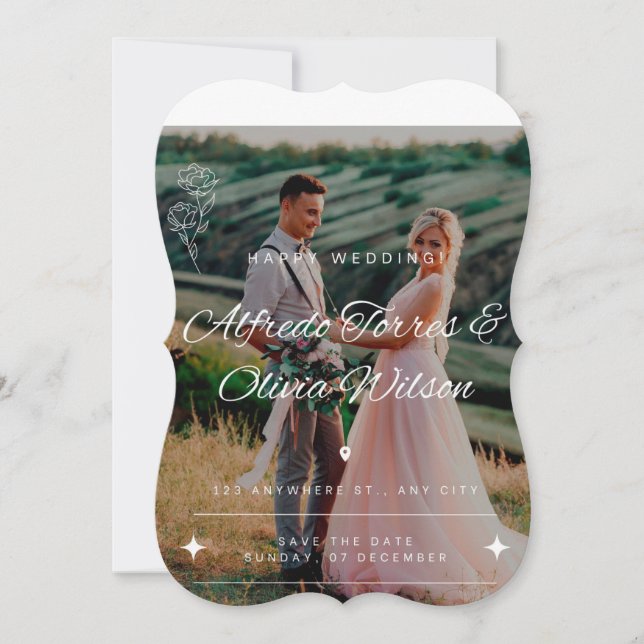 Unique Wedding Invitation Save The Dates (Front)