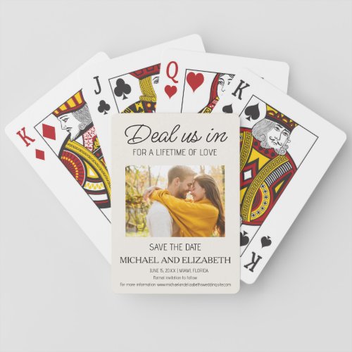 Unique Wedding Save Date Photo  Poker Cards