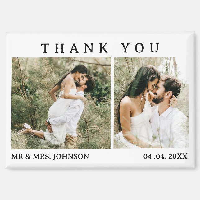 Unique Wedding Thank You Magnet (Front)