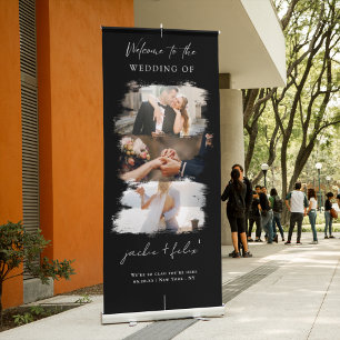 Unique Wedding Welcome Custom Photos and Names Retractable Banner