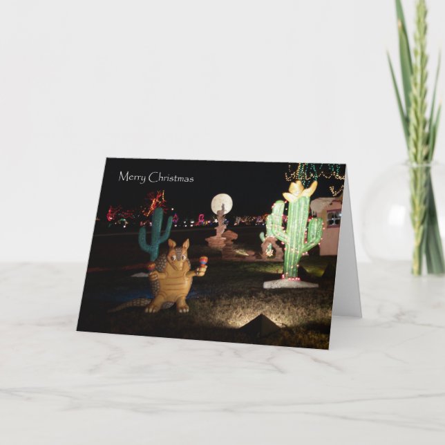 Unique Western Christmas Card -- Armadillo (Front)
