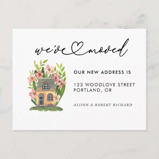Unique We've Moved New Address Moving Announcement Postcard (Front)