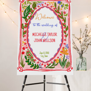 Unique Whimsical Floral Quirky Doodle Hand Drawn Foam Board